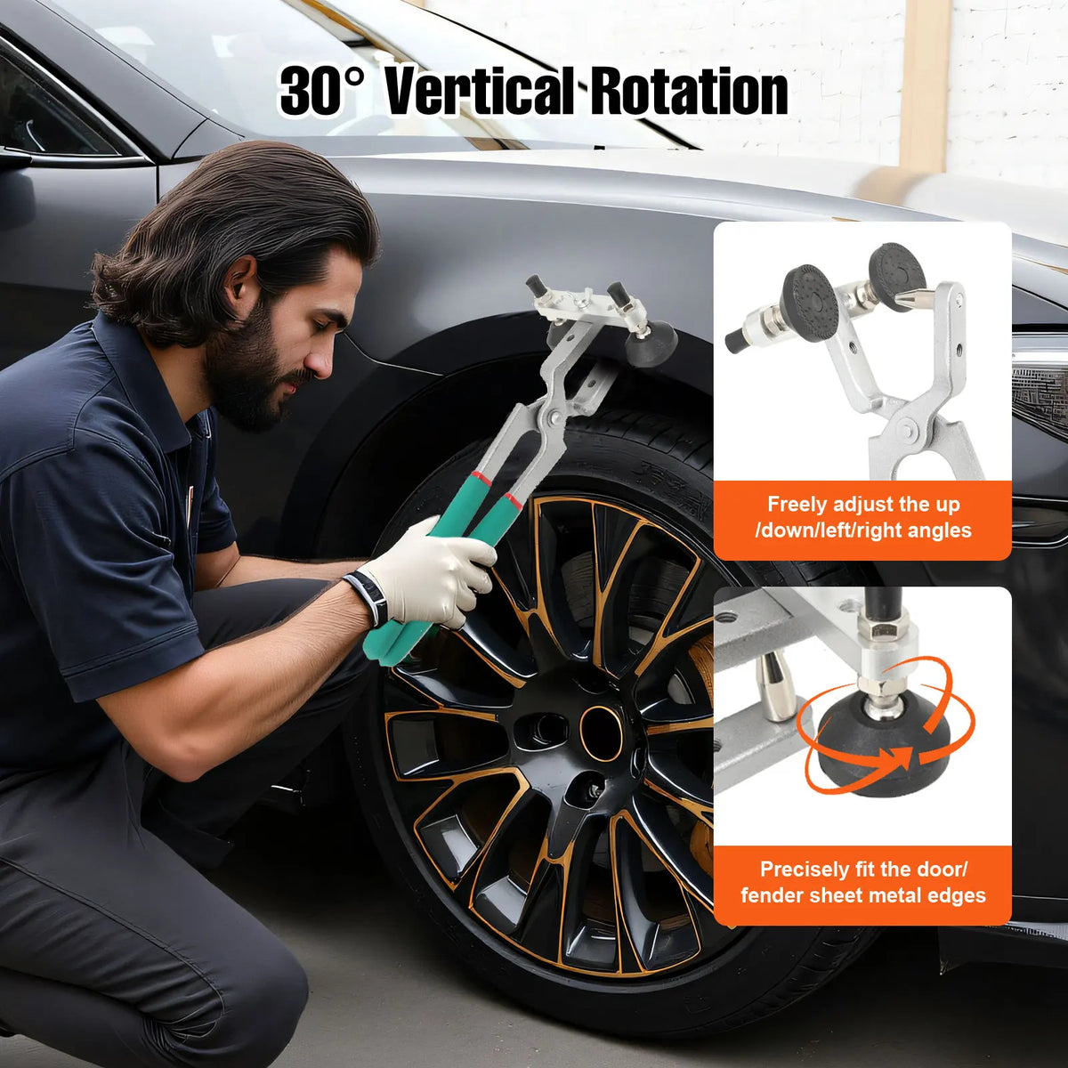 Car Dent Repair Tools Edge Crimping Pliers Crimper Door Hood Edge Fender Panel Car Dent Repair Pliers Metal Door Bumper Rim Edge Trim Crimping Clip Seamless Maintenance Tools Clamping Automotive Accessories