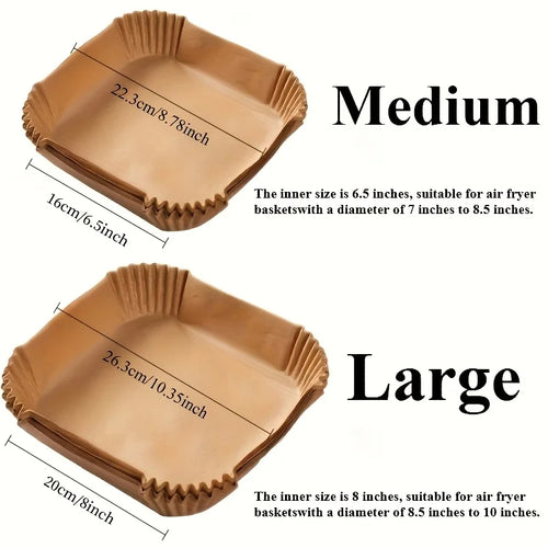 50/100pcs Non Stick Air Fryer Liners Paper For Baking Microwave Ovens Easy To Clean Oil Absorbing Perfect For Healthier Cooking