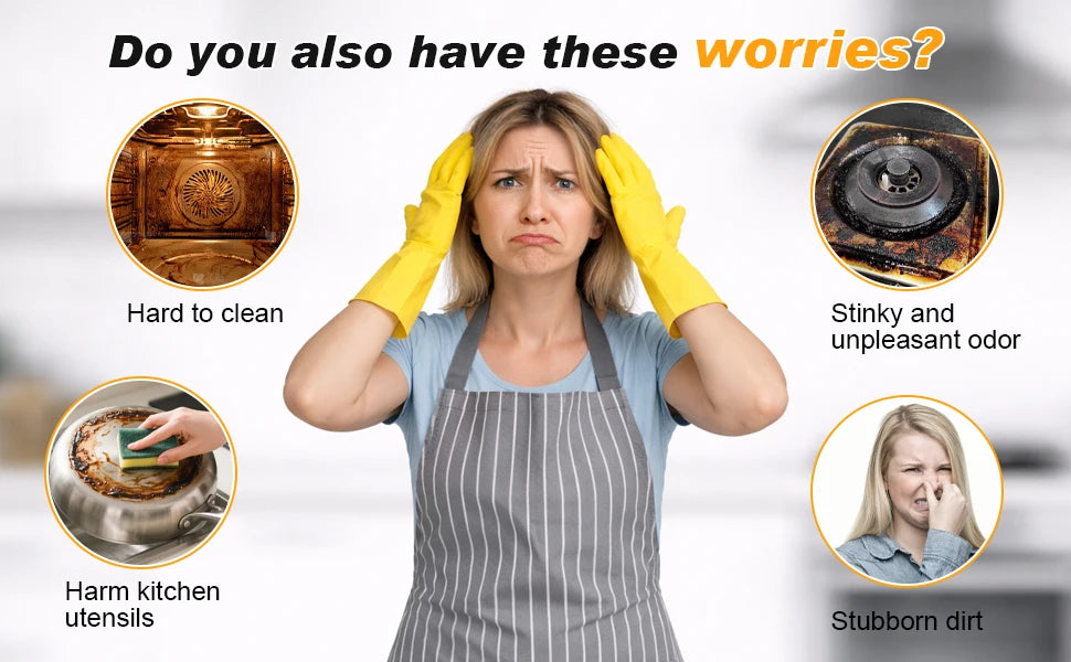 Oven Cleaner Heavy Duty Oven Cleaner Foam Cleaners for BBQ, Grill, Hob & Stoveto