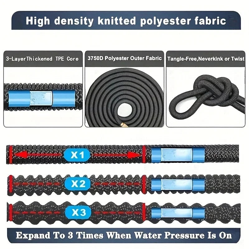 Portable Flexible High Pressure Garden Watering Hose with Extensible Nozzle Car Washer Water Gun for Cleaning And Irrigation