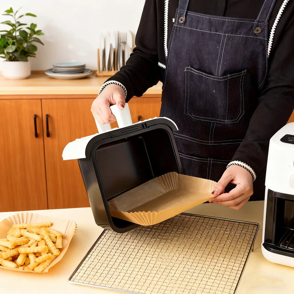 50/100pcs Non Stick Air Fryer Liners Paper For Baking Microwave Ovens Easy To Clean Oil Absorbing Perfect For Healthier Cooking