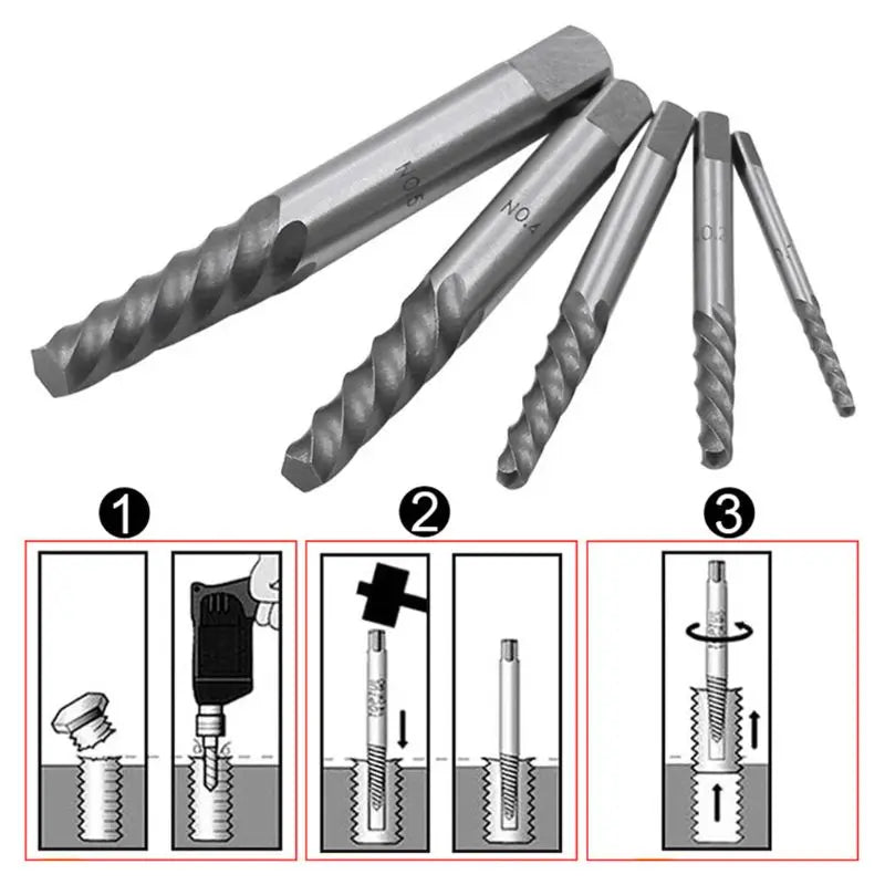 10pcs Screw Extractor Cobalt Left Hand Drill Bit set Broken Bolt Damaged Set