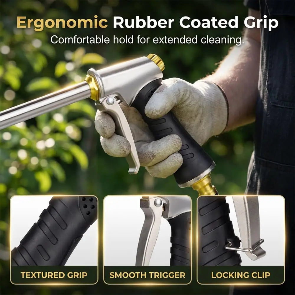 High-Pressure Car Washing Water Gun Garden Hose Nozzle Irrigation Hose Sprayer Home Cleaning Tool Long Handle Spray Gun