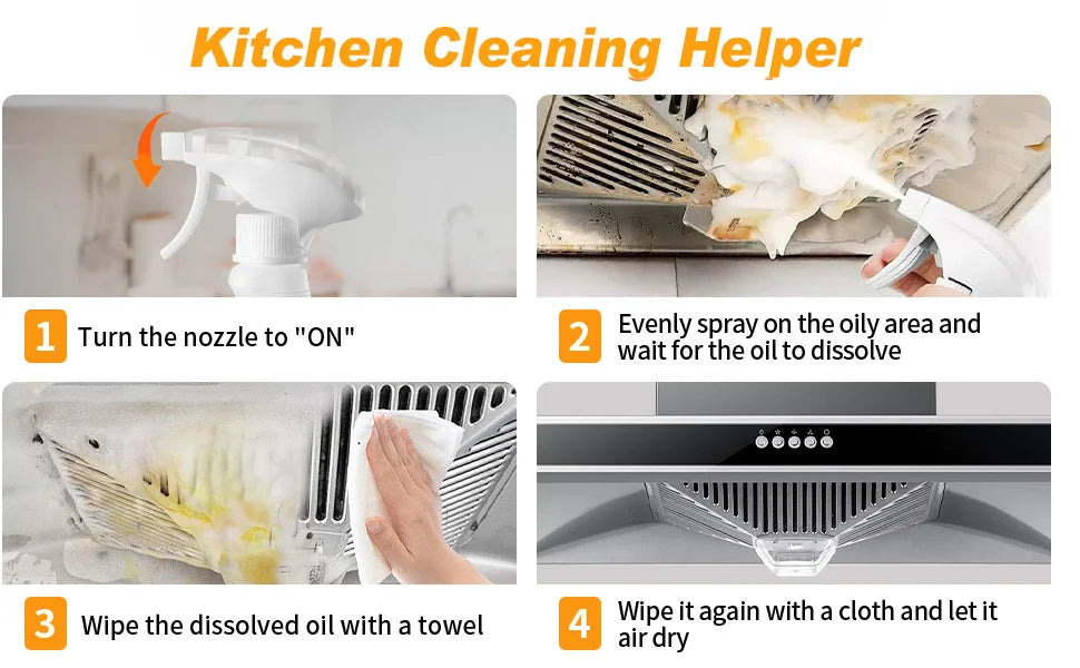 Oven Cleaner Heavy Duty Oven Cleaner Foam Cleaners for BBQ, Grill, Hob & Stoveto