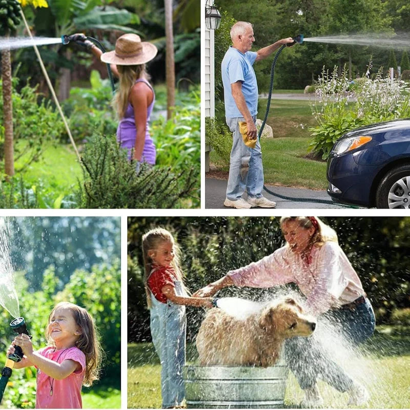 Portable Flexible High Pressure Garden Watering Hose with Extensible Nozzle Car Washer Water Gun for Cleaning And Irrigation
