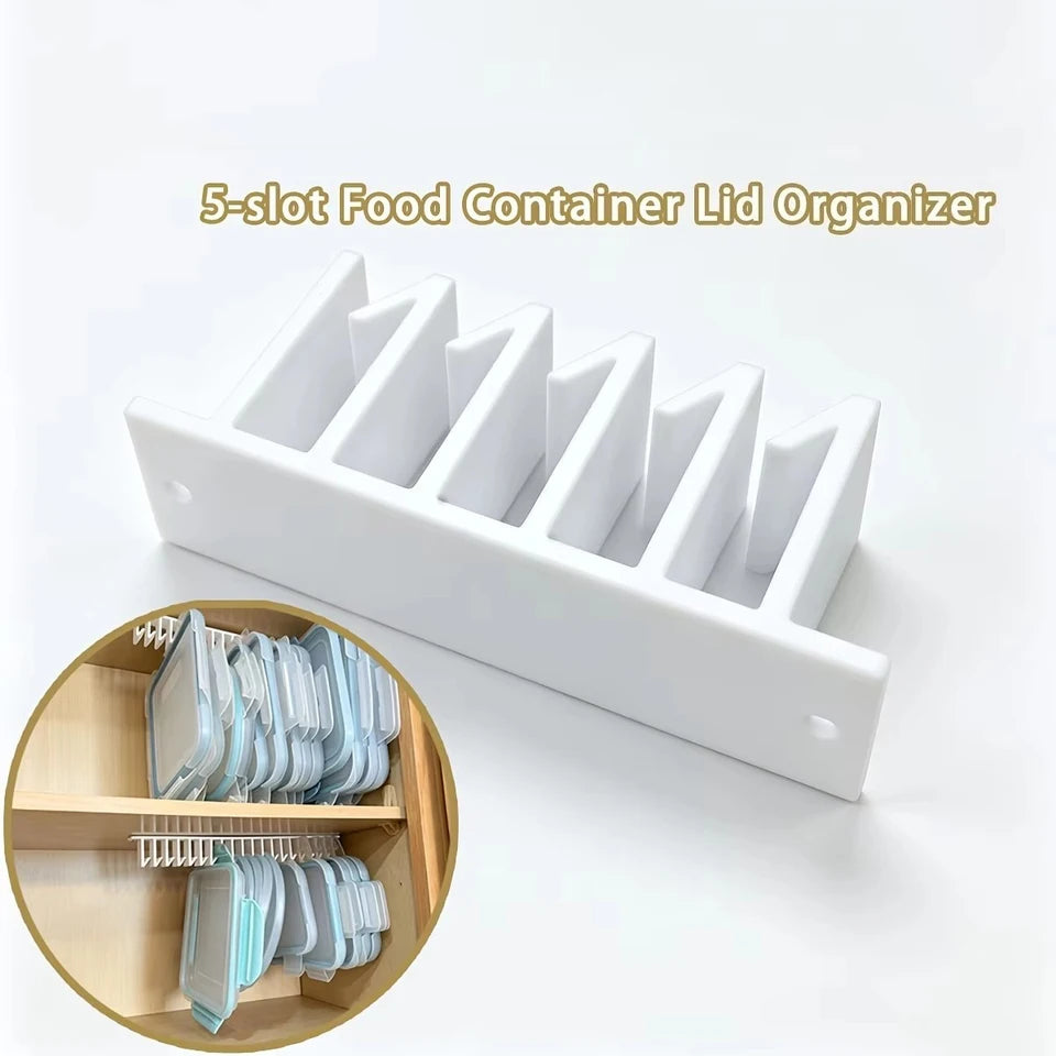 Under‑Cabinet Lid Organizer, Multi‑Slot Wall Mount Kitchen Rack, 5/10 Hooks Space‑Saving Lid Holder with Mounting Hardware