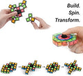 TOSY Magnet Fidget Spinner Glow - 16 blocks, 3 in 1 Toy: Transformable Fidget Spinner, Infinity Cube, 2x2 Puzzle Cube, Glow, Stress Relief, STEM Magnet Tiles Birthday Gift for Kids/Boys/Girls/Adults