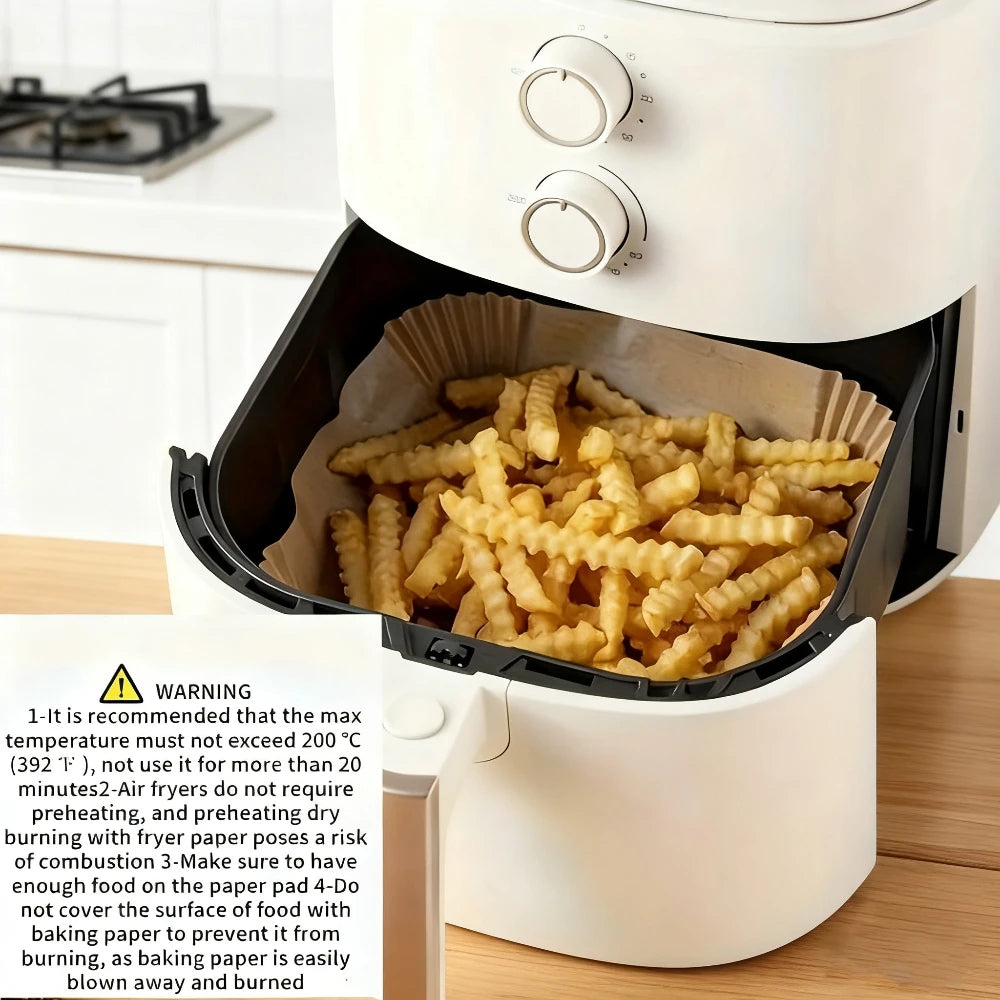 50/100pcs Non Stick Air Fryer Liners Paper For Baking Microwave Ovens Easy To Clean Oil Absorbing Perfect For Healthier Cooking